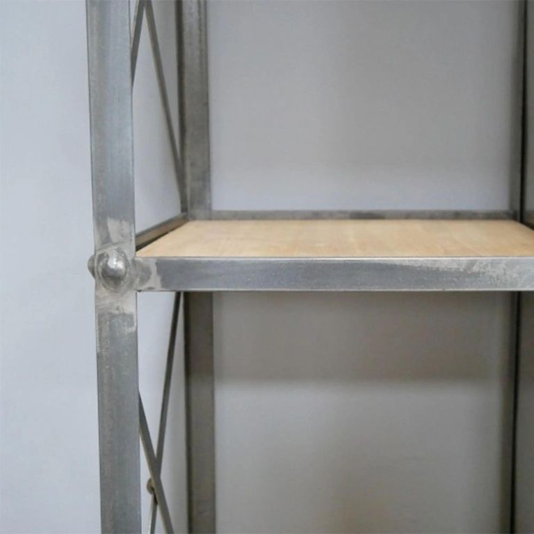 Cabinet - Fir Wood and Metal - Wide - on Wheels