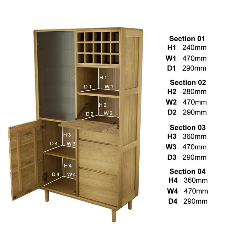 Scandic Drinks Cabinet - Oak