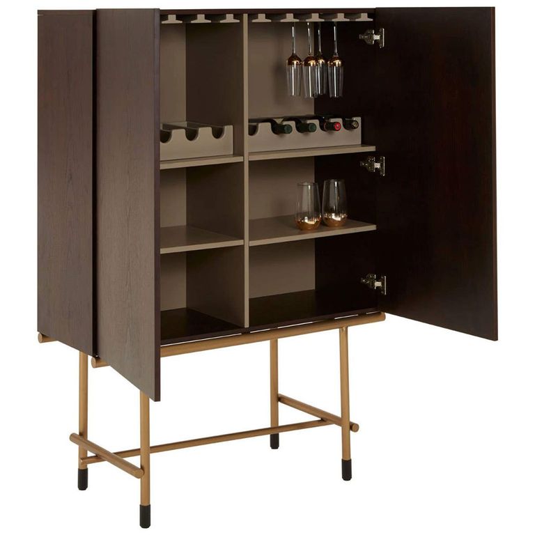 Delta Wine Cabinet - 2 Door - Walnut Wood