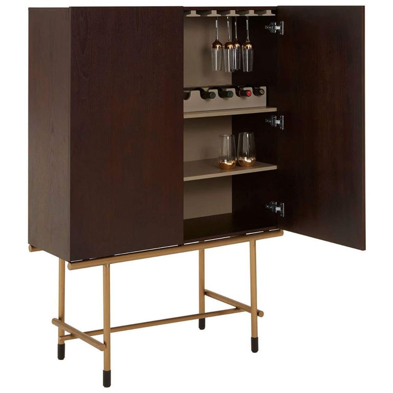 Delta Wine Cabinet - 2 Door - Walnut Wood