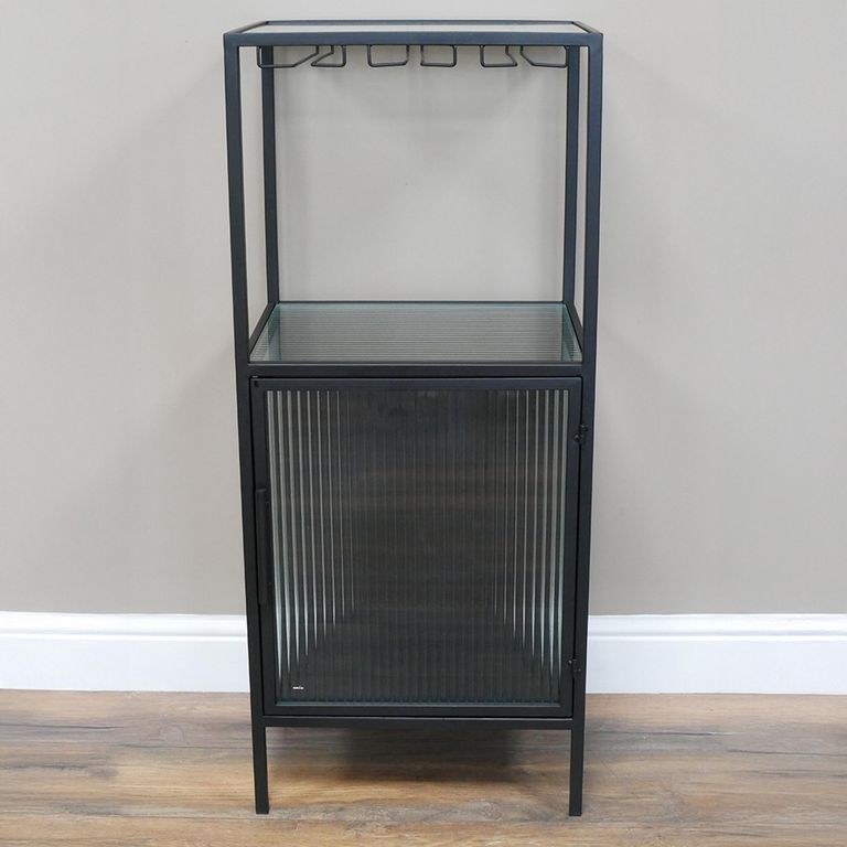 Wine Cabinet - Black Metal - 1 Door
