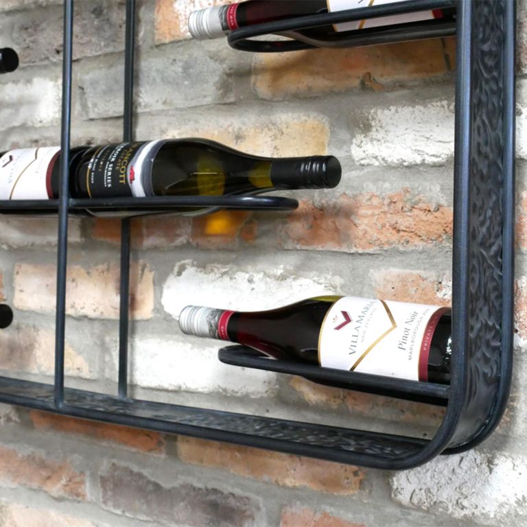 Wine Holder - Black Metal - 10 Wine Bottles - Small