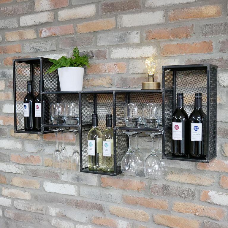 Wine Cabinet - Black Metal