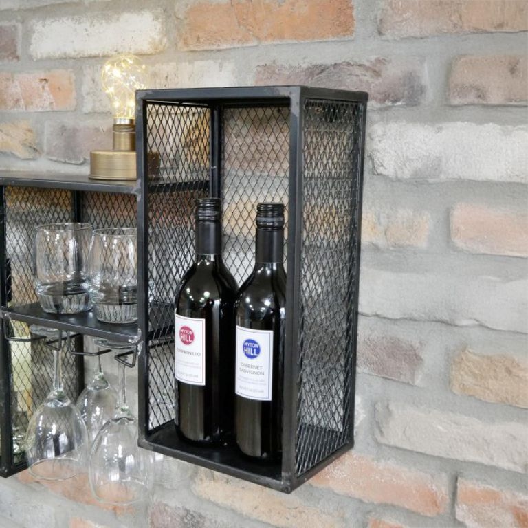 Wine Cabinet - Black Metal