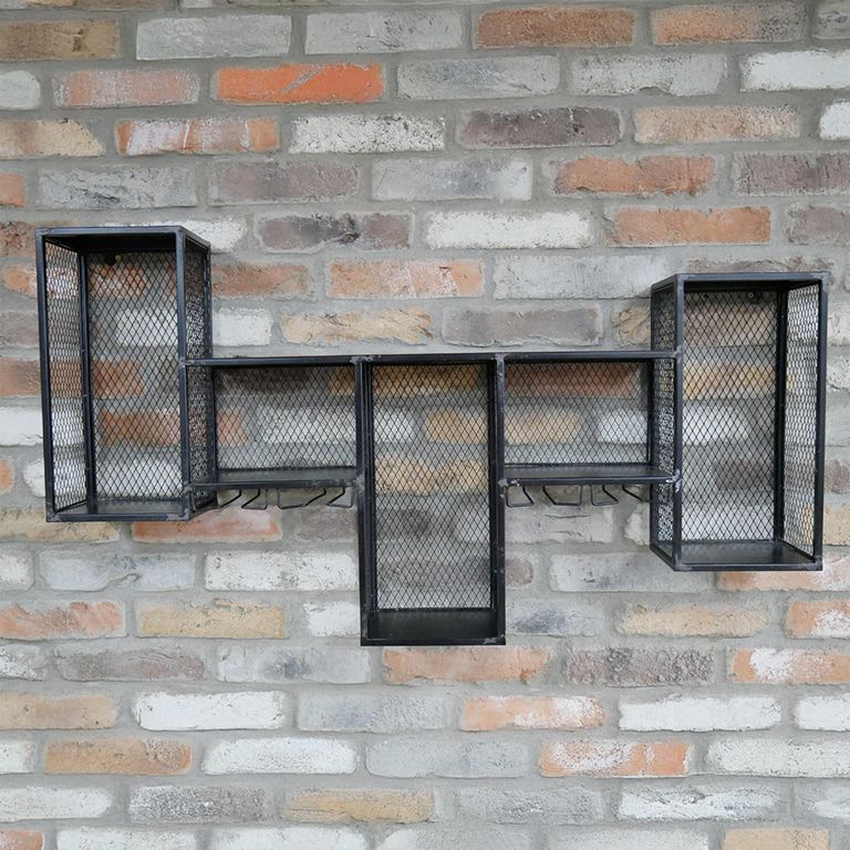 Wine Cabinet - Black Metal