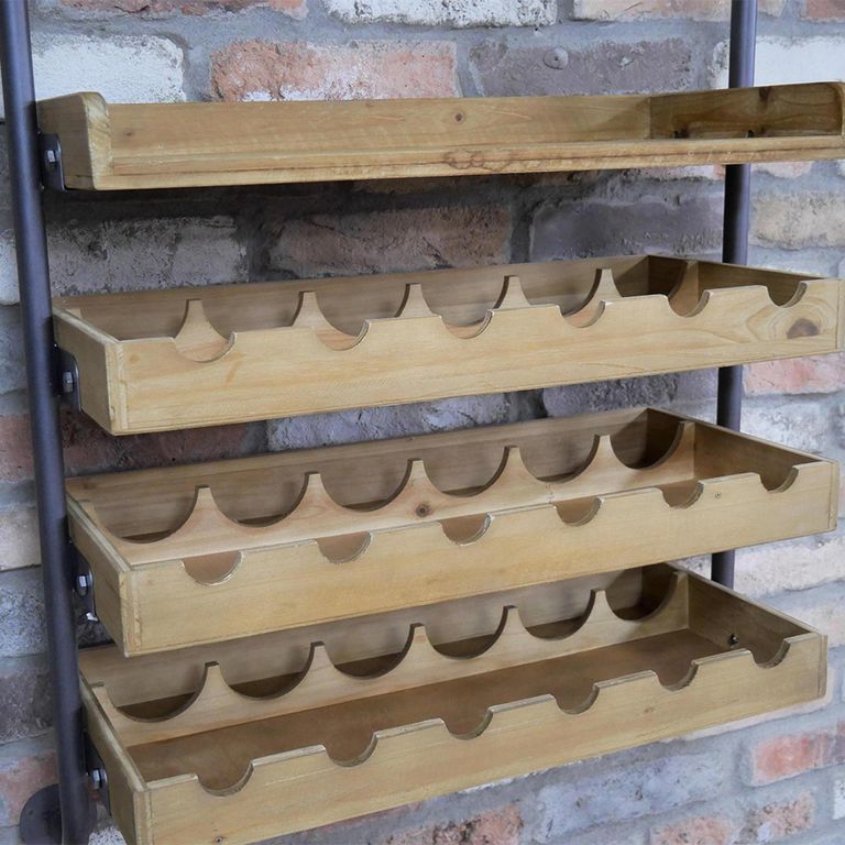 Wine Rack - Fir Wood and Metal