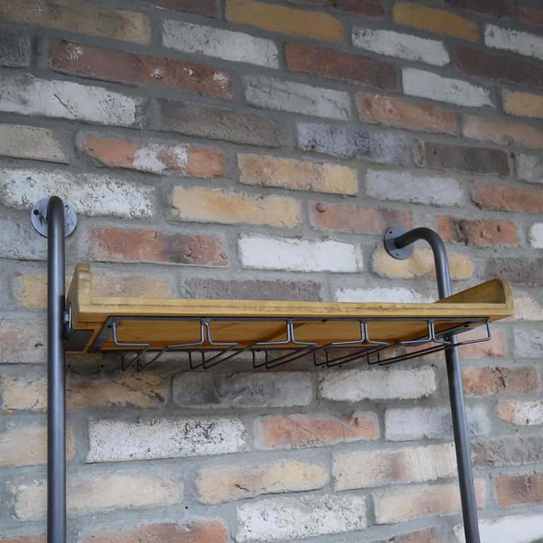 Wine Rack - Fir Wood and Metal