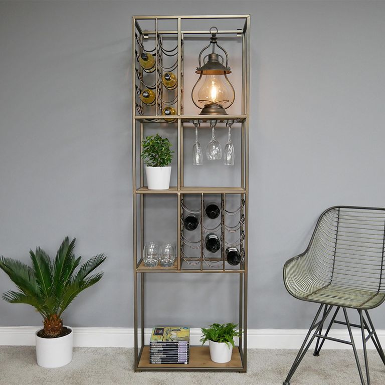 Shelving Unit - Industrial Metal - with Wine Rack