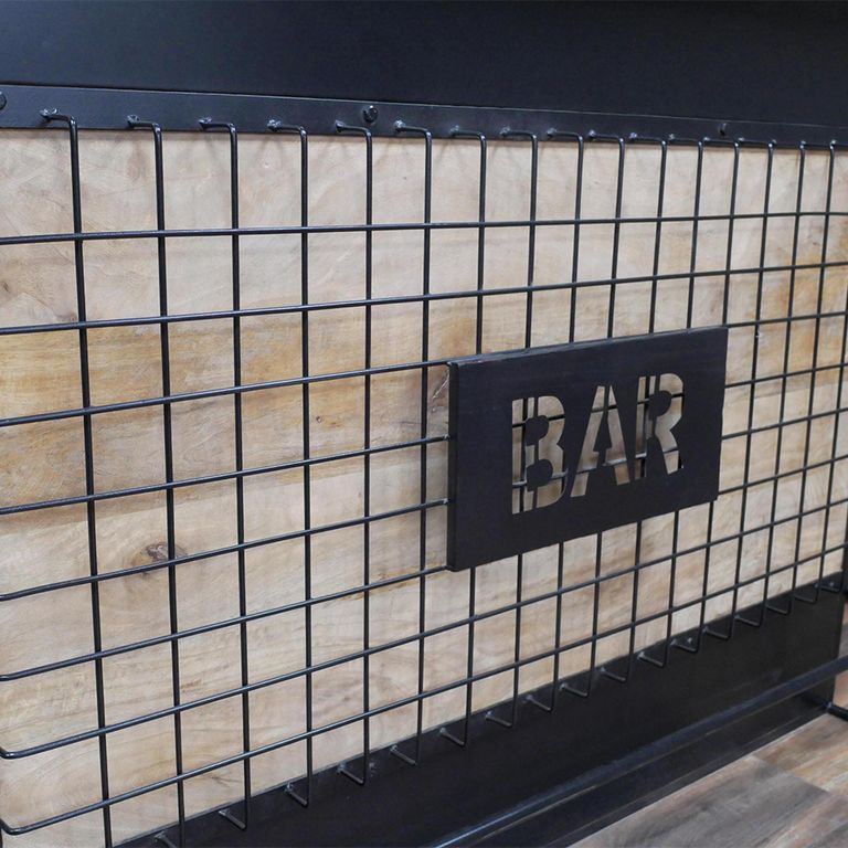 Bar Counter - Mango Wood - 1 Door - 3 Drawer