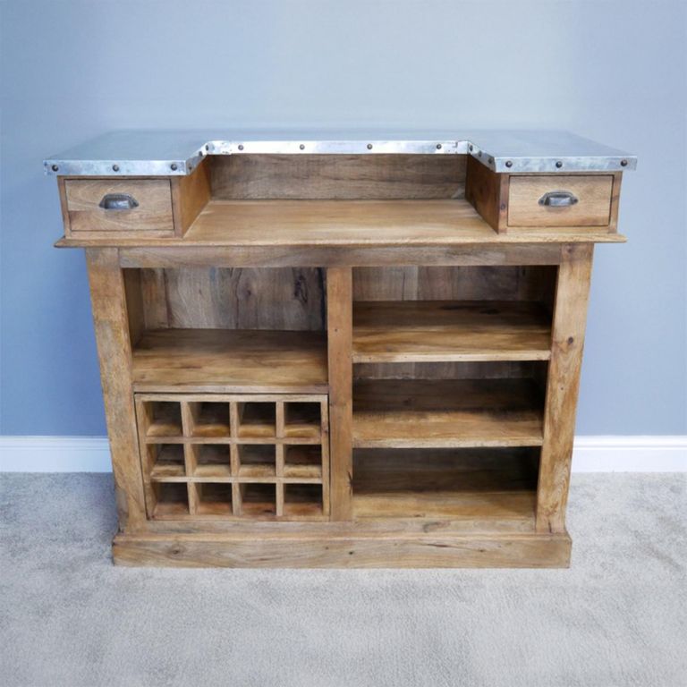 Bar Counter - Mango Wood - 2 Drawer