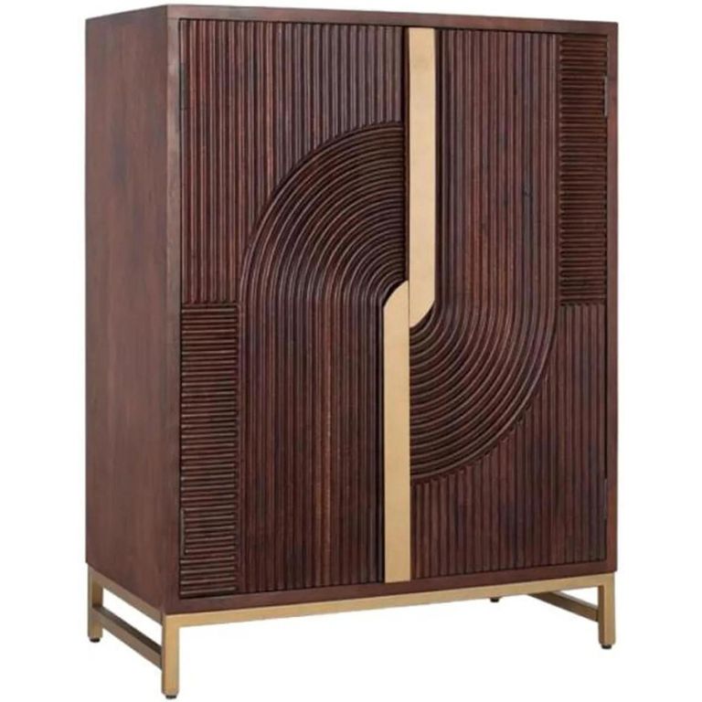 Flora Bar Cabinet - 2 Door - Dark - Mango Wood