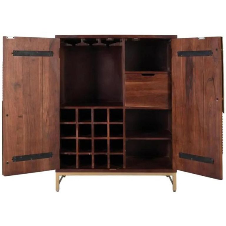 Flora Bar Cabinet - 2 Door - Dark - Mango Wood
