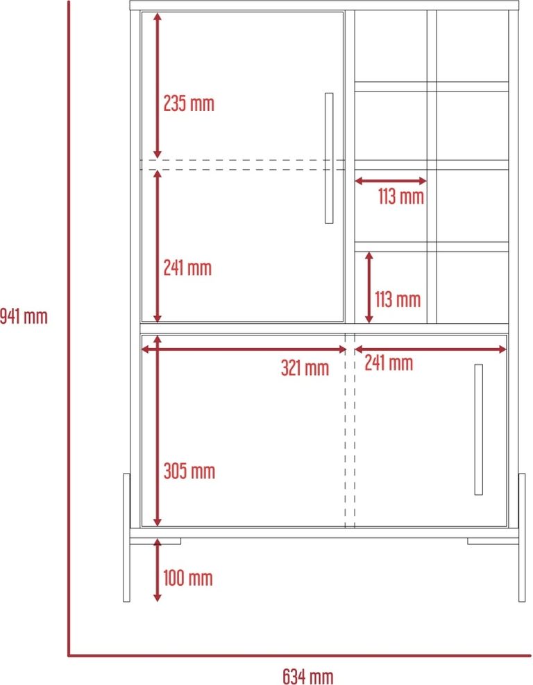 Harvard Grey Wood Effect Drink Cabinet