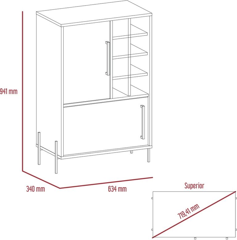 Harvard Grey Wood Effect Drink Cabinet