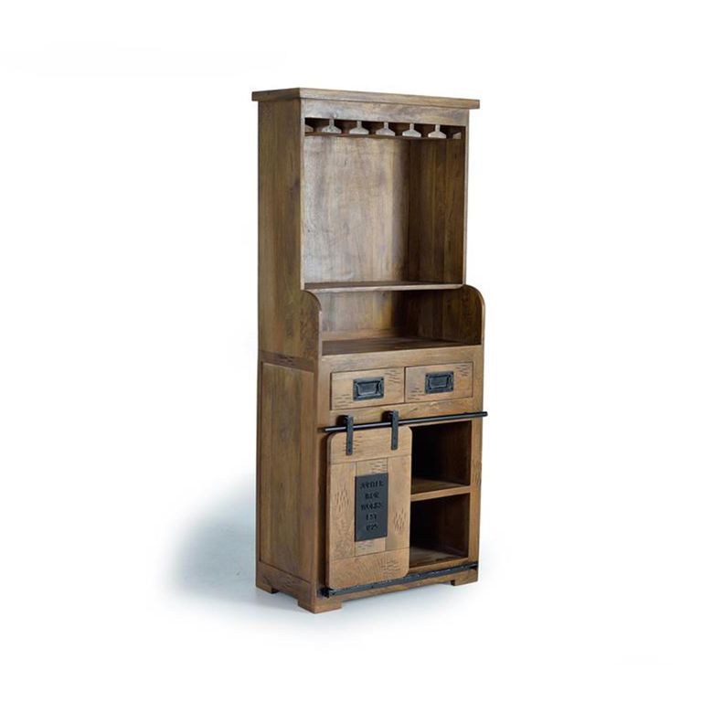 Iron Works Bar Cabinet - Mango Wood - 1 Door