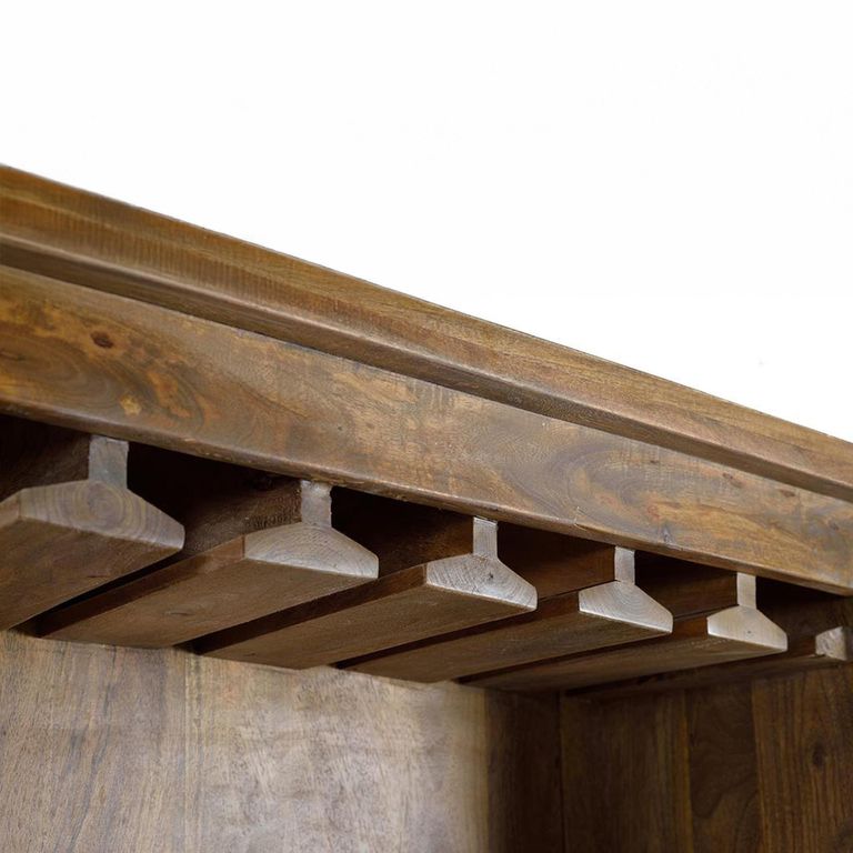 Iron Works Bar Cabinet - Mango Wood - 1 Door