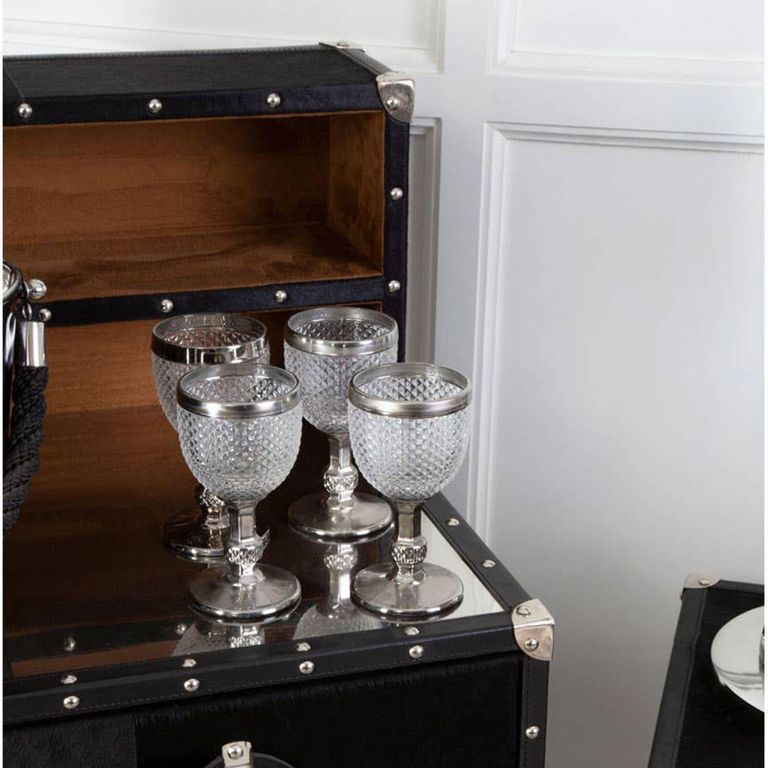 Kensington Townhouse Wine Cabinet - 2 Door - Black Leather