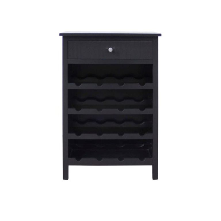 Lindon Storage Wine Cabinet - 1 Drawer - Black