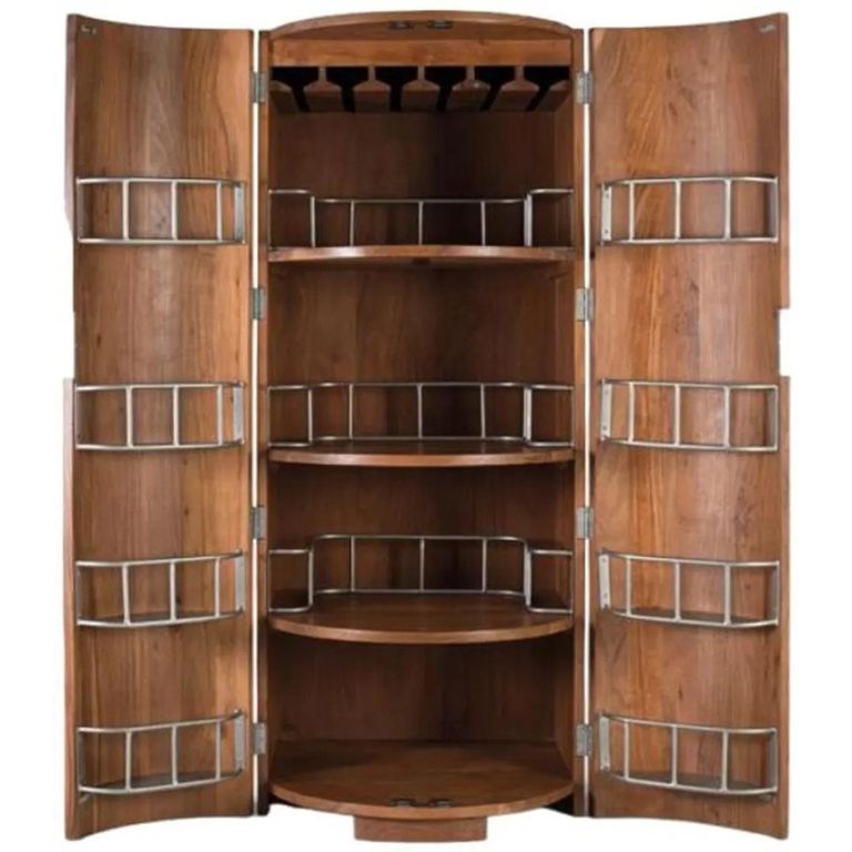 Niarada Bar Cabinet - 2 Door - Curved - Acacia Wood