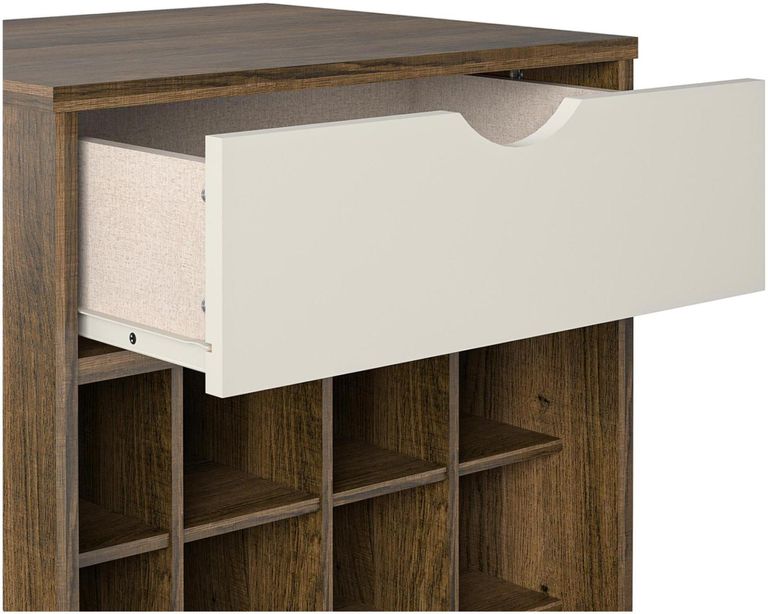 Nowata Contra Brown Oak Wine Rack Cabinet - 8374322COMNUK