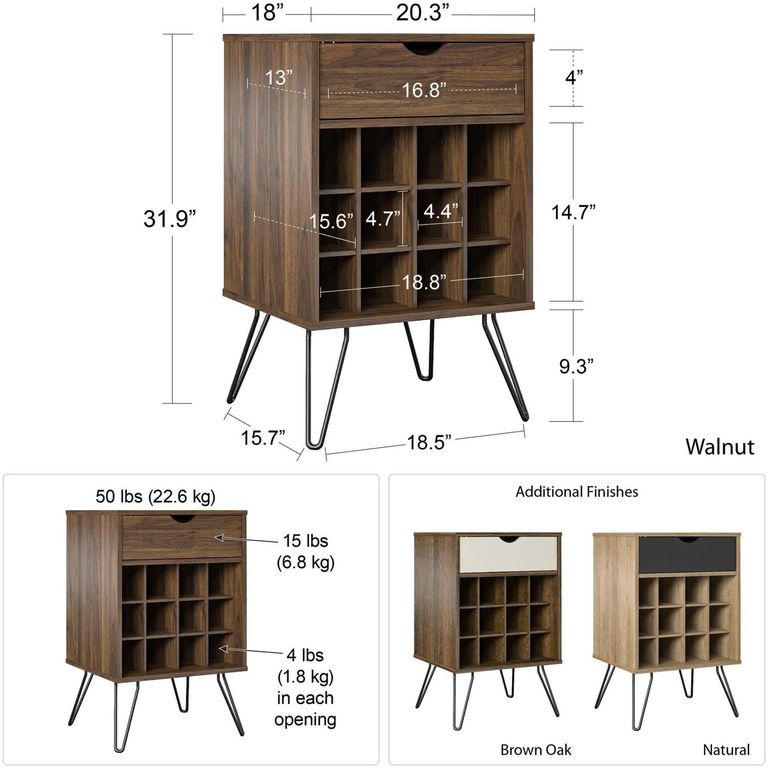 Nowata Contra Natural Wine Rack Cabinet - 8374348COMNUK