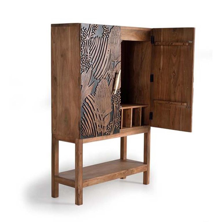 Valentia Artisan 2 Door Wine Cabinet - Acacia Wood