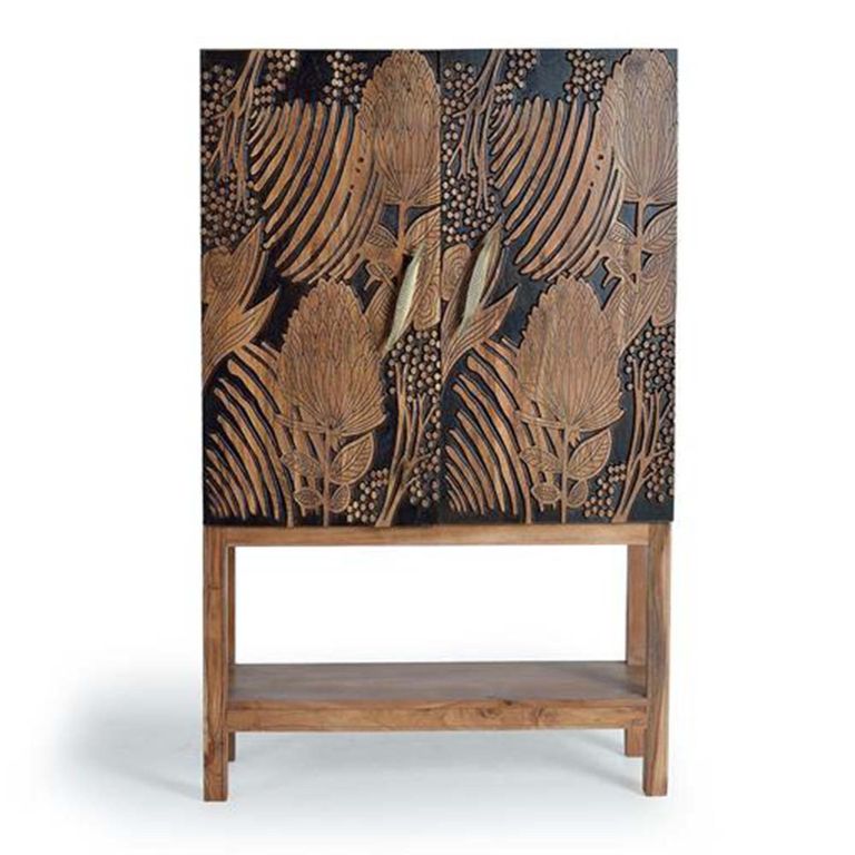 Valentia Artisan 2 Door Wine Cabinet - Acacia Wood