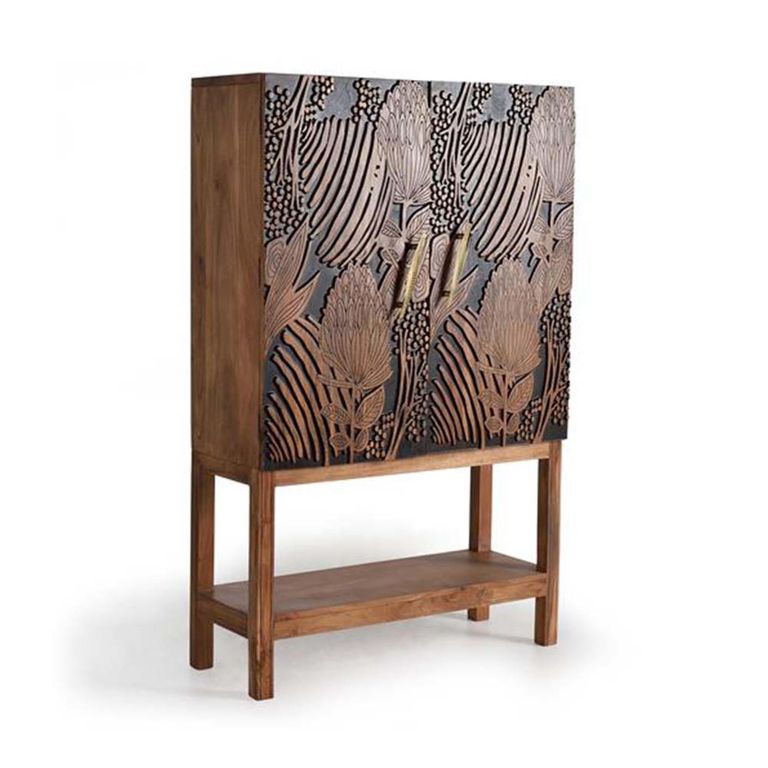 Valentia Artisan 2 Door Wine Cabinet - Acacia Wood