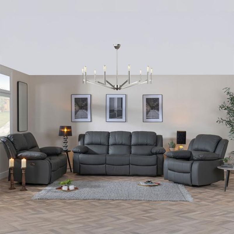 Humz London Grey Leather Sofa