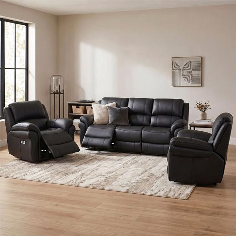 Humz Berlin Black Leather Sofa