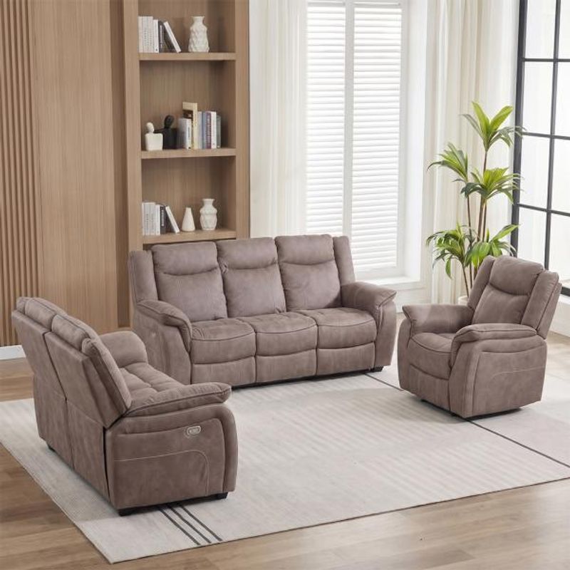 Humz Seville Brown Fabric Sofa