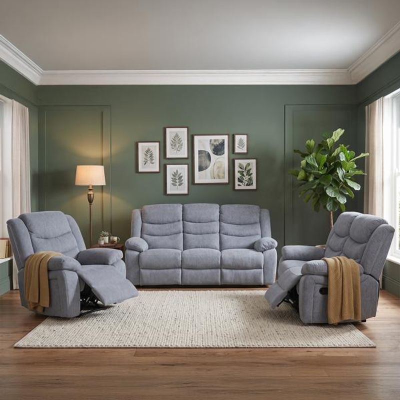 Humz Windsor Grey Fabric Sofa