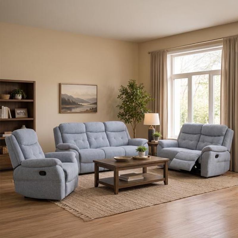 Humz Shelby Grey Fabric Sofa