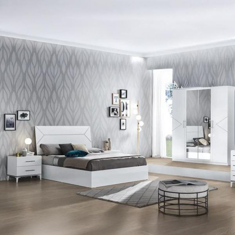 Ben Elegance White-Silver Bedroom
