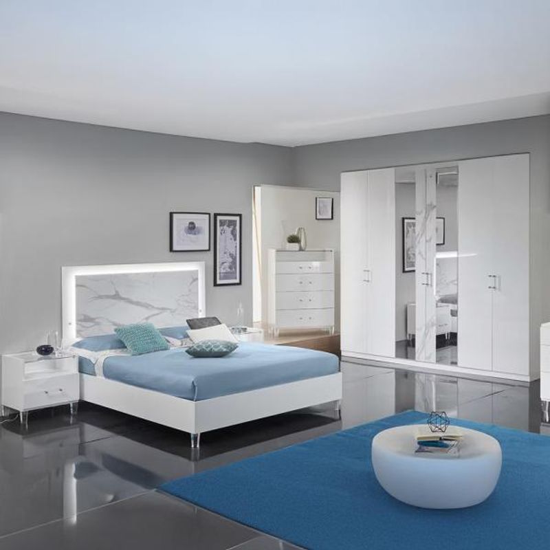 Ben Cristal White Marble Bedroom