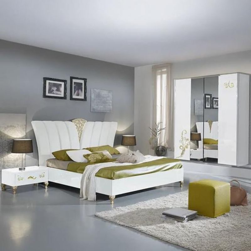Ben Sofia White and Gold Bedroom