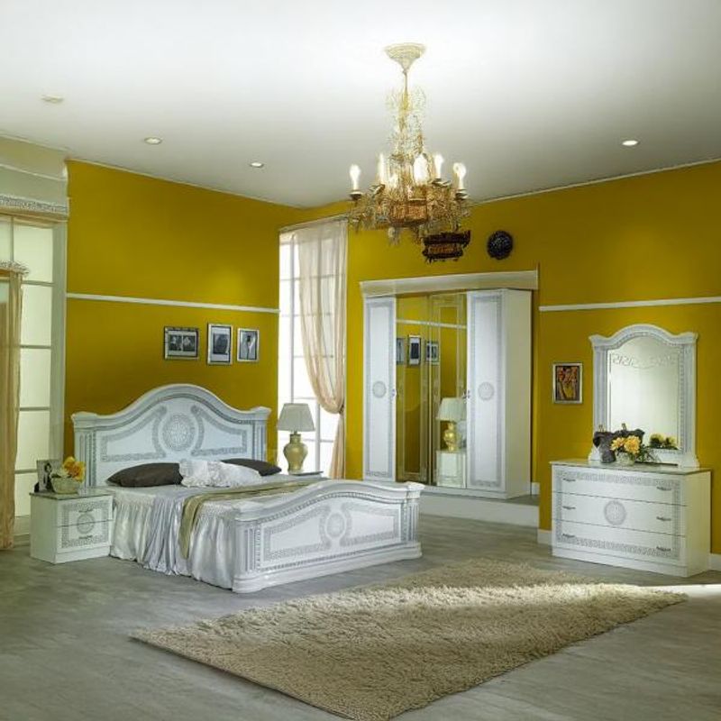 Ben New Serena White and Silver Bedroom