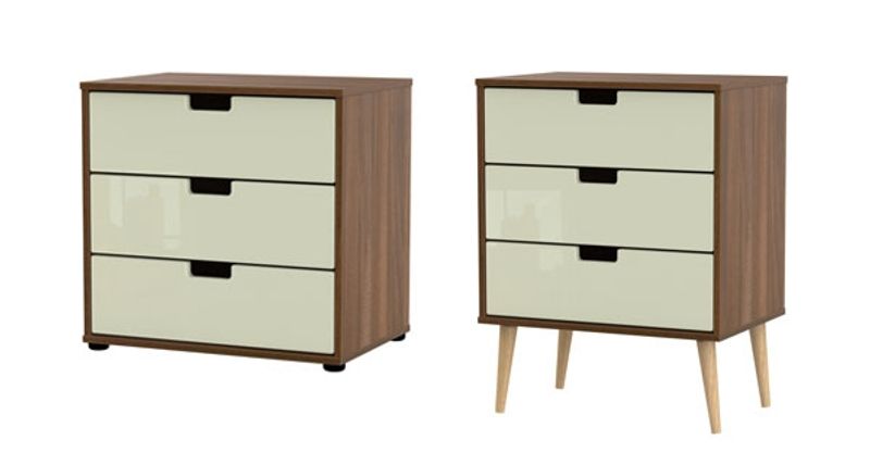 Shanghai High Gloss Cream and Noche Walnut