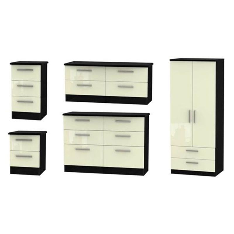 Knightsbridge High Gloss Cream and Black