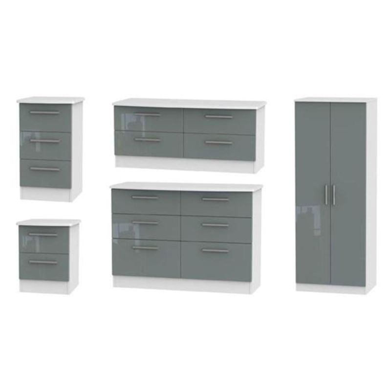 Knightsbridge High Gloss Grey and White