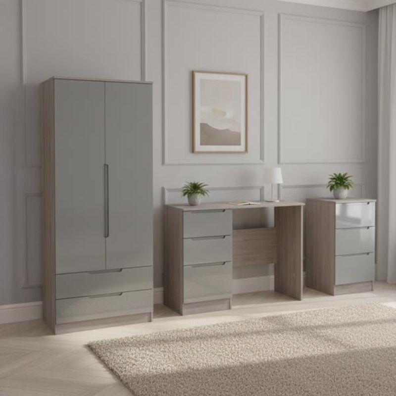 Milan Grey Gloss and Grey Oak