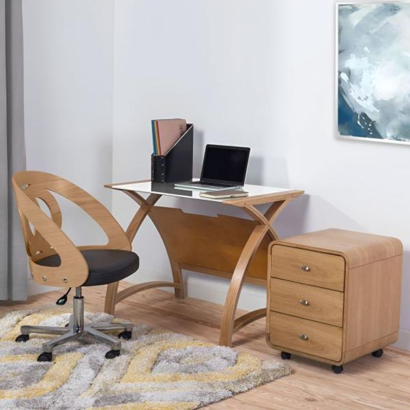 Jual Furnishings Curve Oak and Walnut Office Collection