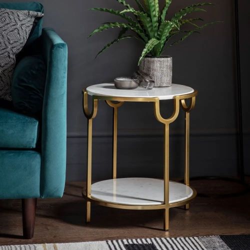 Gold and Marble Side Tables