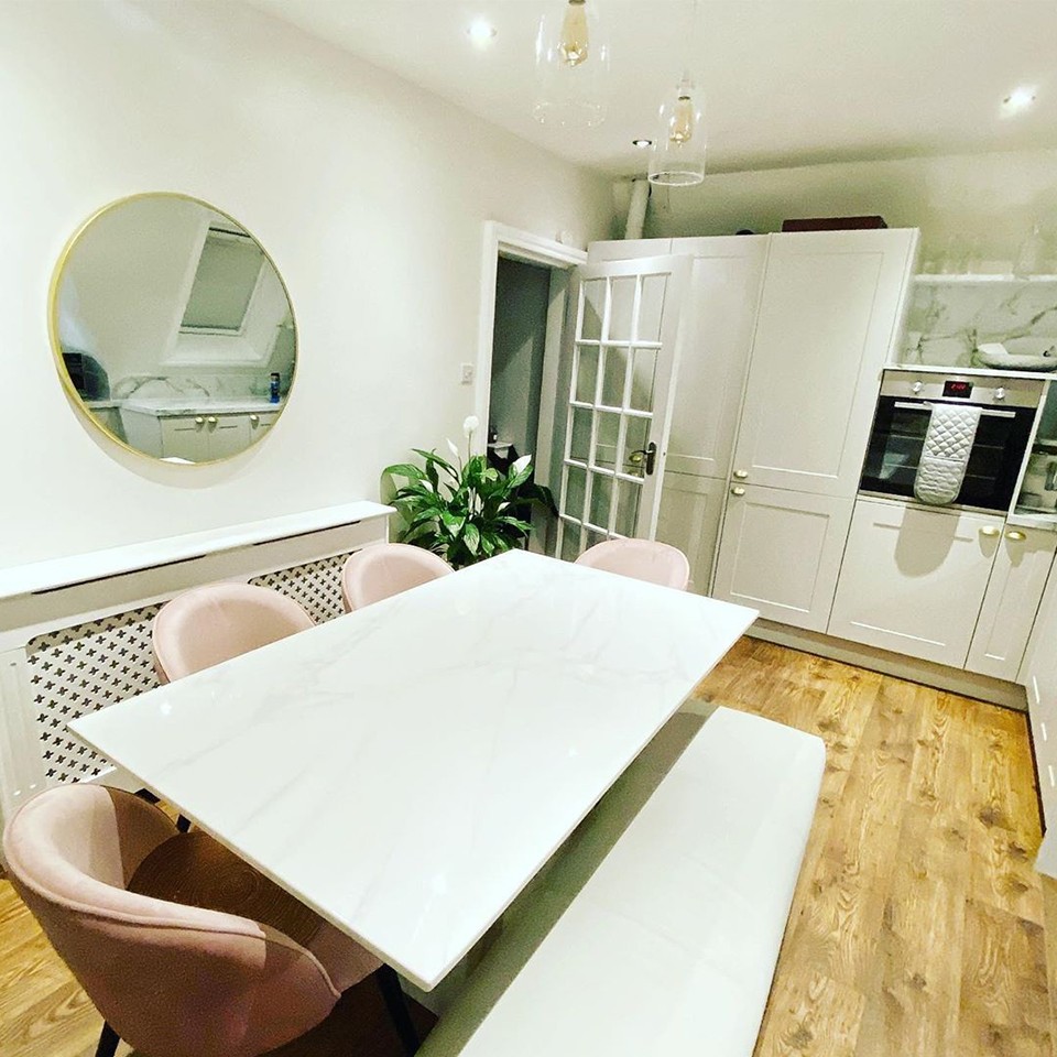 Milan Dining Table - White Marble - Sizes Available