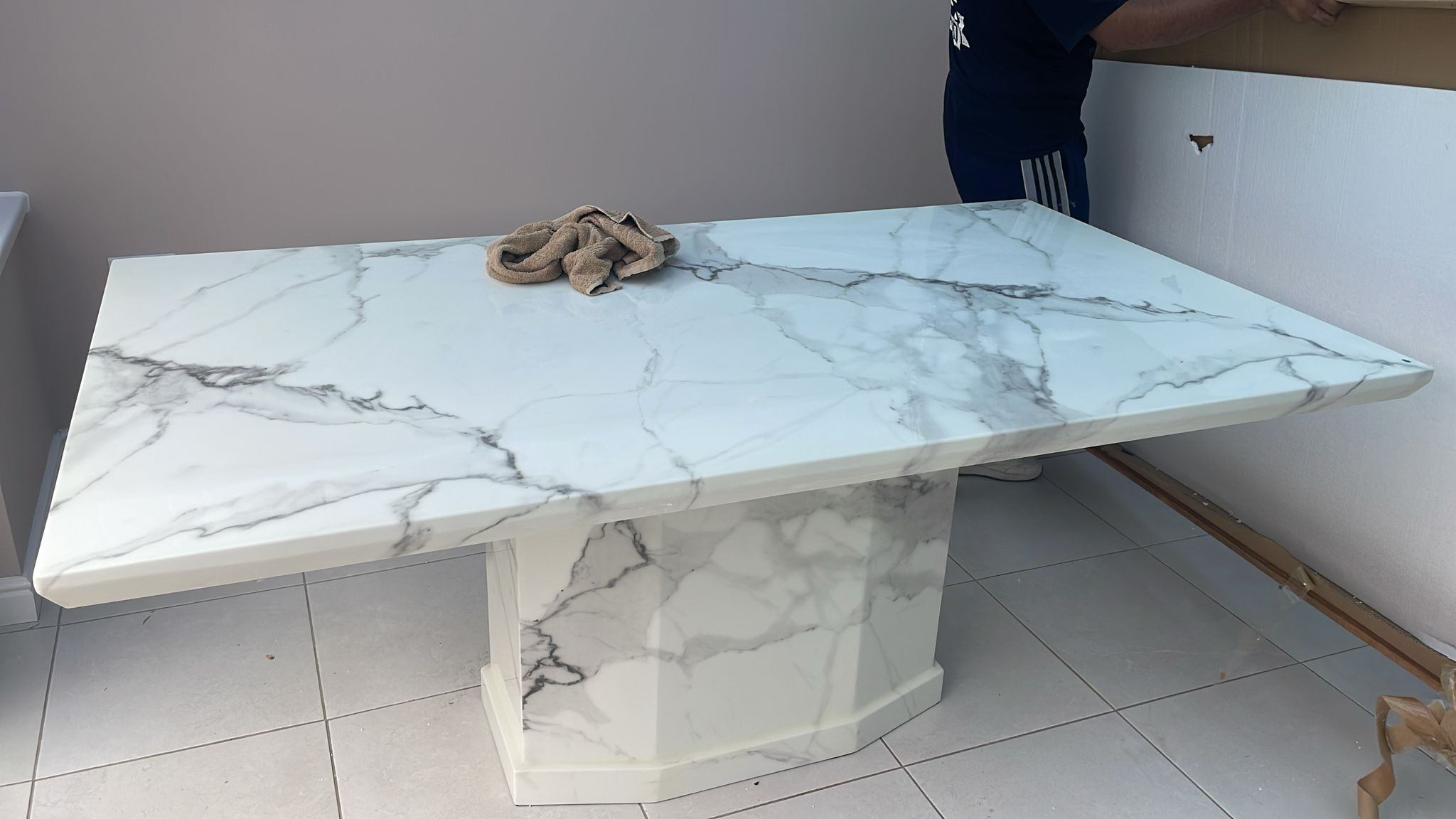 Naples Dining Table - White Marble - Sizes Available