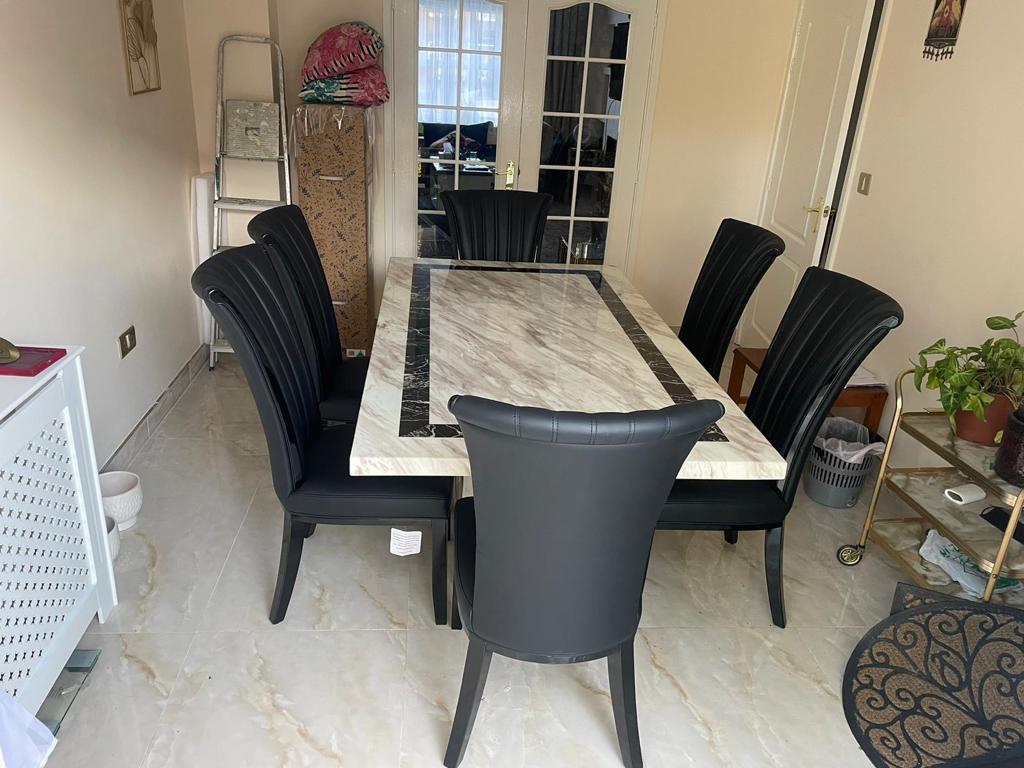 Rome Dining Table - Beige Marble - Sizes Available