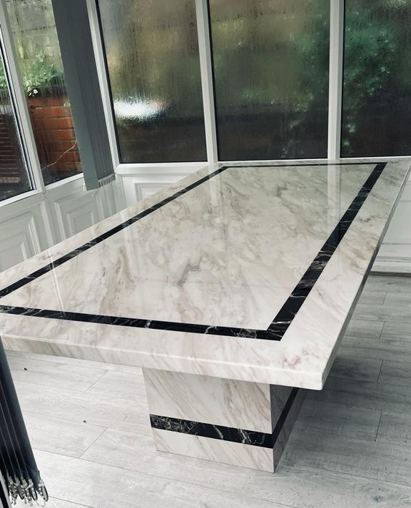 Rome Dining Table - Beige Marble - Sizes Available