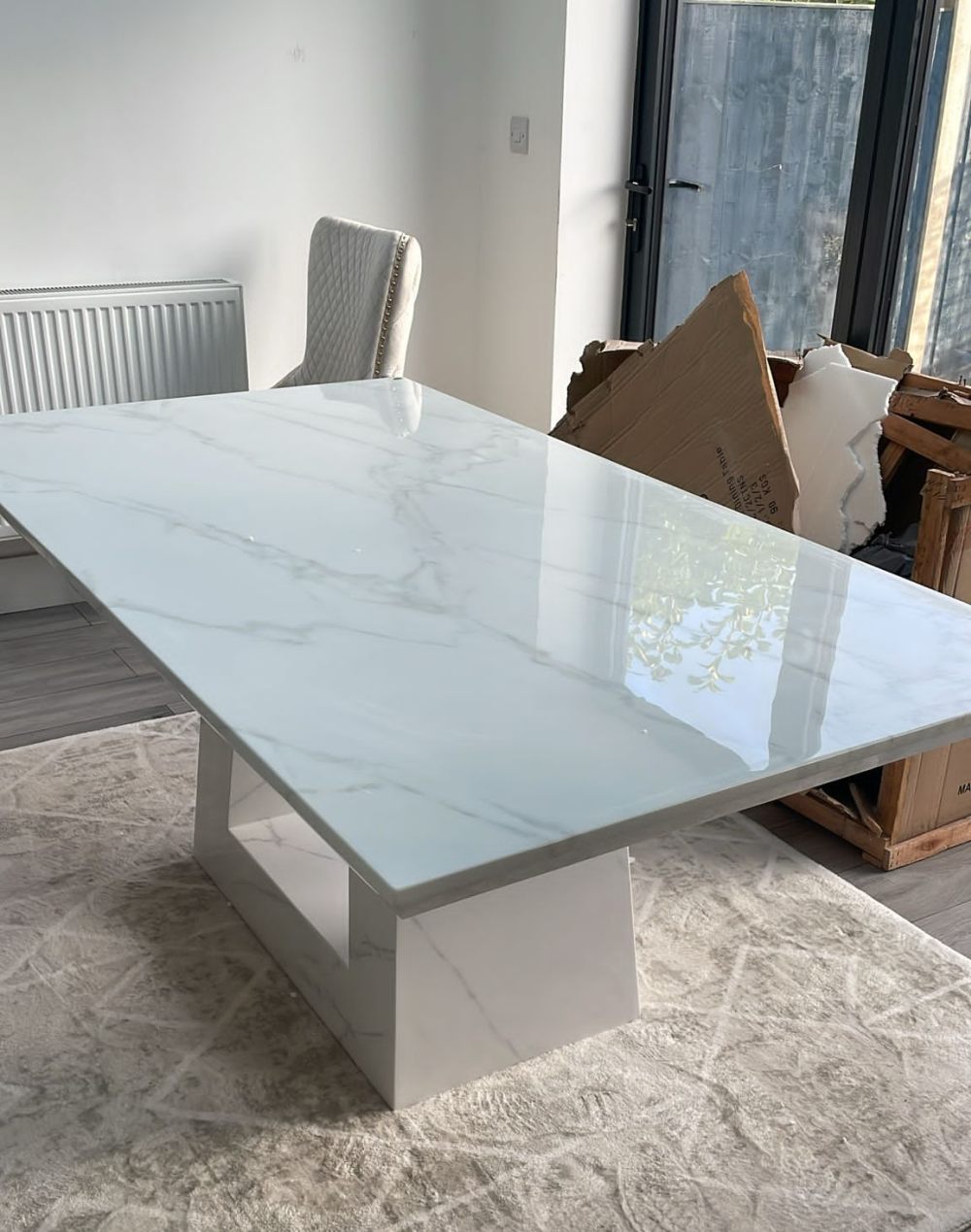 Milan Dining Table - White Marble - Sizes Available