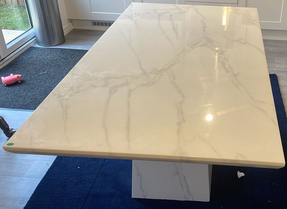 Milan Dining Table - White Marble - Sizes Available