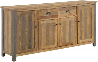 Product photograph of Urban Elegance Reclaimed Wood 4 Drawer Large Sideboard from Choice Furniture Superstore